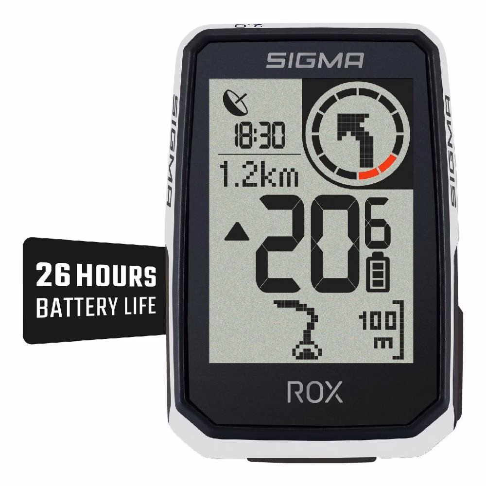 Sigma Sport ROX 2.0 Endurance weiss - GPS Fahrradcomputer mit 2,0" Display, IPX7 wasserdicht, 26h Akkulaufzeit, inkl. Halterung & USB-C Kabel