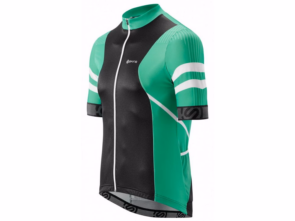 Skins Gottardo Kurzarm Fahrradtrikot Herren (smaragd / schwarz) Größe:S