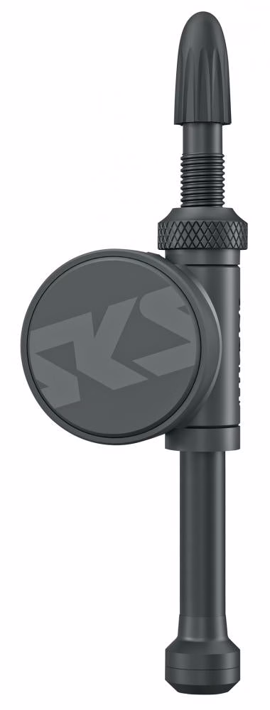 SKS Airspy TL Reifendrucksensor-Set für Tubeless-Reifen, 74 mm Ventil, Echtzeit-Luftdrucküberwachung via App, staub- und wasserdicht, inkl. Ventilhülse und O-Ring-Fett