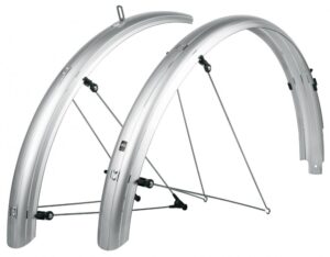 SKS Bluemels Basic 28 Schutzblech-Set - 65 mm silber robuste Sandwichkonstruktion ASR-Sicherheitssystem für 27 5-29 Räder Reifenbreite 54-61 mm