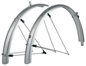 SKS Bluemels Basic 28 Schutzblech-Set - silber 55 mm breit für 28 Fahrräder geeignet für Reifenbreiten von 32-47 mm mit ASR-Sicherheitssystem