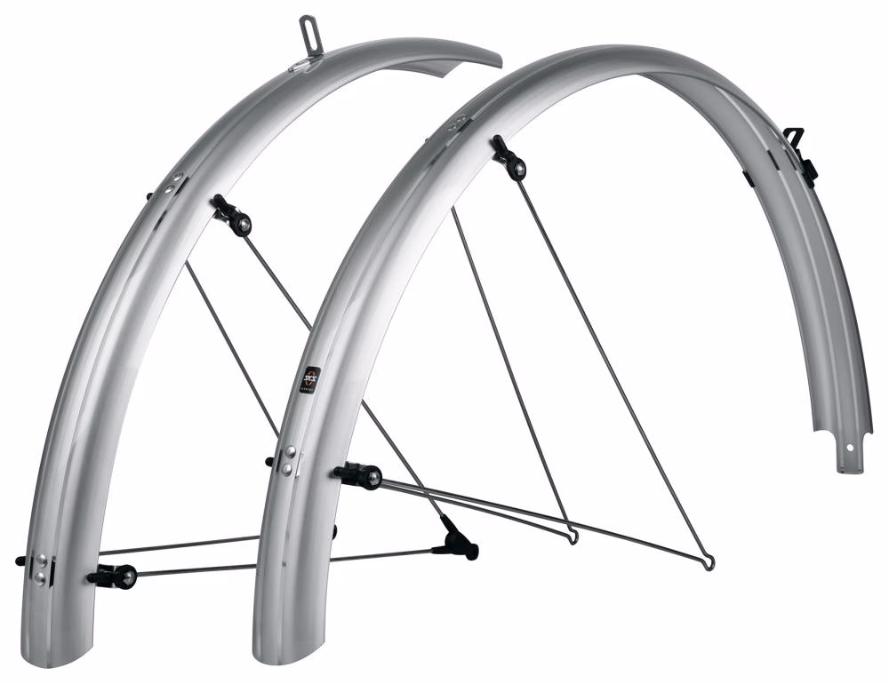 SKS Bluemels Basic 28 Schutzblech-Set - silber 55 mm breit für 28 Fahrräder geeignet für Reifenbreiten von 32-47 mm mit ASR-Sicherheitssystem