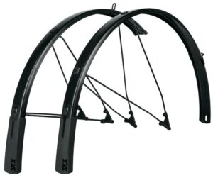 SKS Bluemels Style 28 Schutzblechset - 46 mm breit schwarz matt für 28-40 mm Reifen mit flexiblem Spoiler und ESC-Sicherheitssystem
