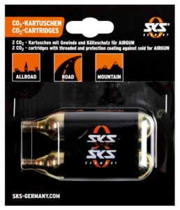 SKS CO2-Ersatzkartuschen 16g mit Gewinde - CO2 Kartusche - 2er Set Kälteschutz kompatibel mit Airgun Airbuster Airchamp - CO2Kartusche