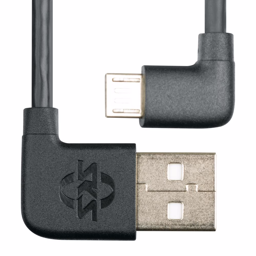 SKS COMPIT Micro-USB-Kabel für Android-Smartphones, 70 mm, abgewinkelte Stecker, ideal für COMPIT +COM/UNIT Powerbank, ermöglicht Laden während der Fahrt