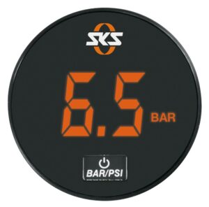SKS Digitalmanometer 63mm für AIRMOTION 12.0 und AIR-X-PLORER DIGI 10.0, präzise bar/psi Anzeige, ideal für genaue Reifendruckmessung, schwarz, hochwertig verarbeitet