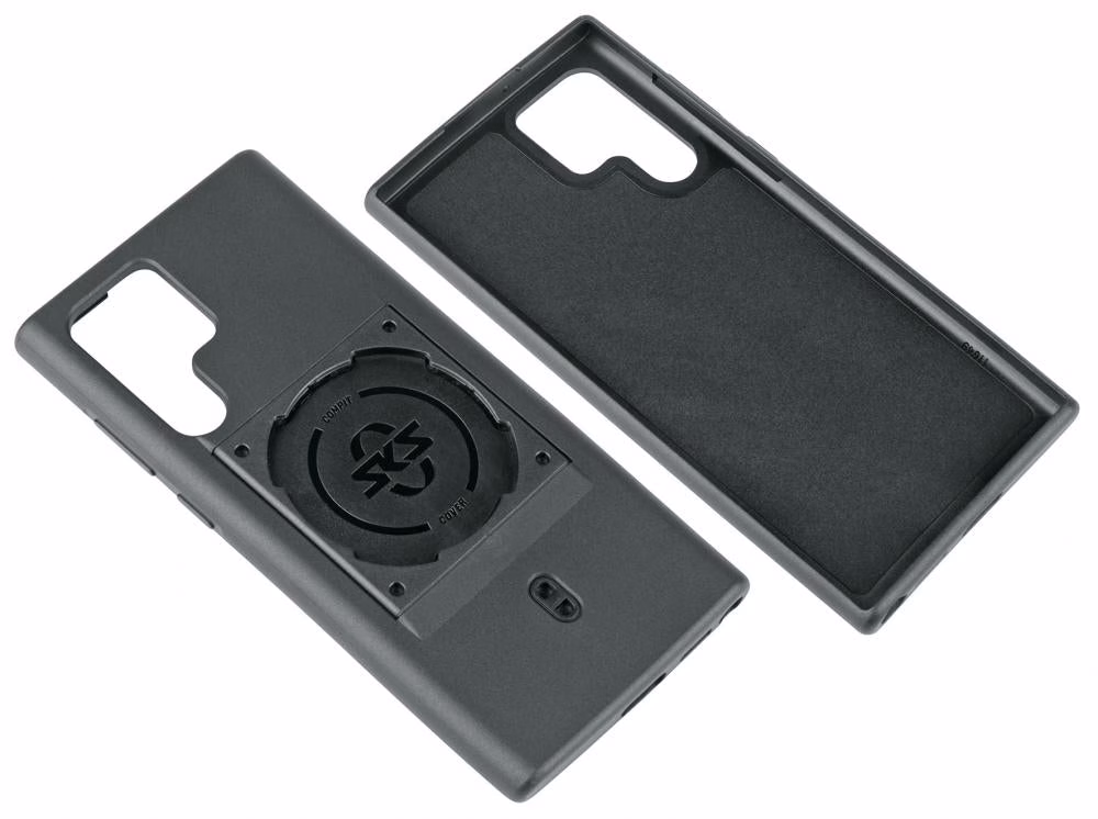 SKS GERMANY COMPIT Cover für Samsung Galaxy S22 Ultra stoßdämpfende 2-Komponenten-Kunststoffhülle mit spezieller Befestigungsvorrichtung für das COMPIT-System, schwarz