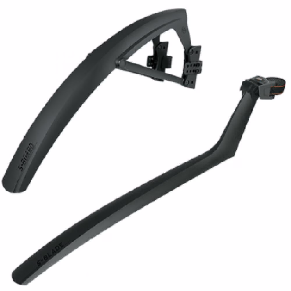 SKS S-Board und S-Blade Schutzblech-Set für 28" Rennräder, Cyclocrosser und Gravelbikes, passend für Reifenbreiten bis 38 mm, schwarz