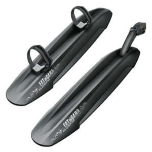 SKS Schutzblechset Fat Board Schwarz - Robuste MTB Steckschutzbleche für Fatbikes, vorne & hinten, einfache Montage, optimaler Spritzschutz