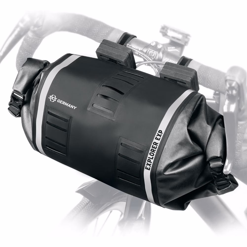 SKS Tasche Explorer EXP Barbag Lenkertasche - 9 Liter wasserdicht - beidseitige Öffnung reflektierende Elemente ideal für Bikepacking und Touren robust und praktisch