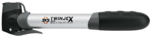 SKS Twinjex Alu Base-Line Fahrradpumpe - 10 bar, Multi Valve für alle Ventilarten, ergonomischer Griff, leichtes Aluminium, 252 mm Länge, ideal für unterwegs