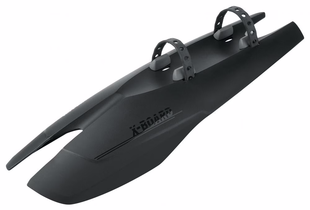 SKS X-Board DARK Schutzblech für Enduro-Bikes, 2-Komponenten-Kunststoff, Unterrohrmontage, robuster Spritzschutz, passend für alle Radgrößen, schwarz