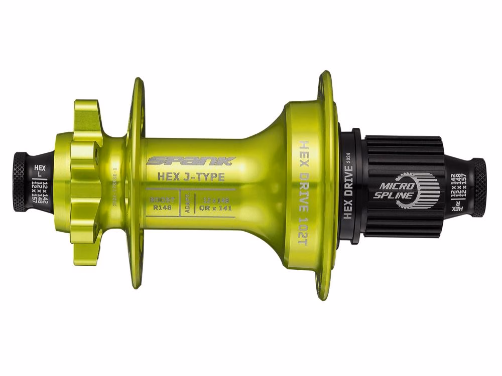 Spank HEX J-Type Boost R148 XD Hinterradnabe 102T 32H grün - 3,5° Engagement, 12x148mm, 6-Loch