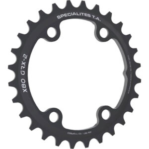 Specialites TA X80 GRX-2 Kettenblatt, 32 Zähne, 80 mm Lochkreis, 4-Arm, 10/11-fach, schwarz, kompatibel mit Shimano GRX FC-RX810-2/FC-RX600-11/FC-RX600-10 Kurbeln