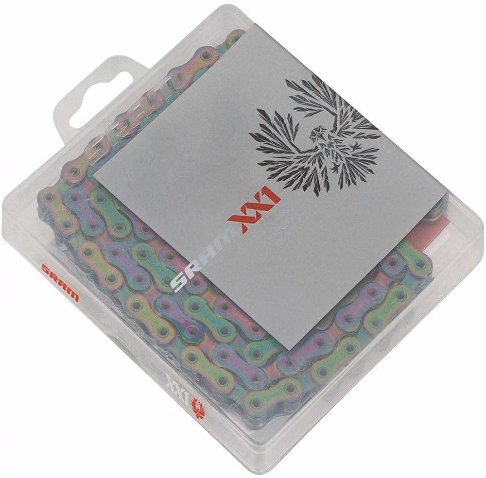 SRAM Kette XX1 Eagle Hollow Pin rainbow - 12-fach, 126 Glieder, inkl. PowerLock