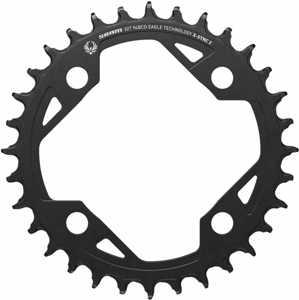 SRAM X-Sync Kettenblatt E-MTB 94 BCD 32T schwarz - Robustes Stahl-Kettenblatt für E-Mountainbikes