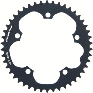 Stronglight Rennrad-Kettenblatt LK 130 Millimeter 46 Zähne 5-Arm Aluminium 9-10-fach schwarz silber