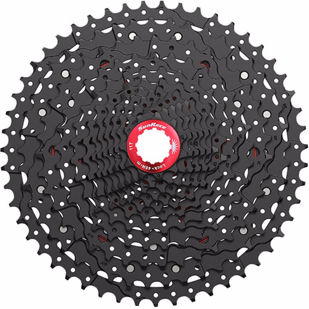 SunRace CSRZ800 Kassette 12-fach 11-42T Schwarz/Rot - Gravel & Road