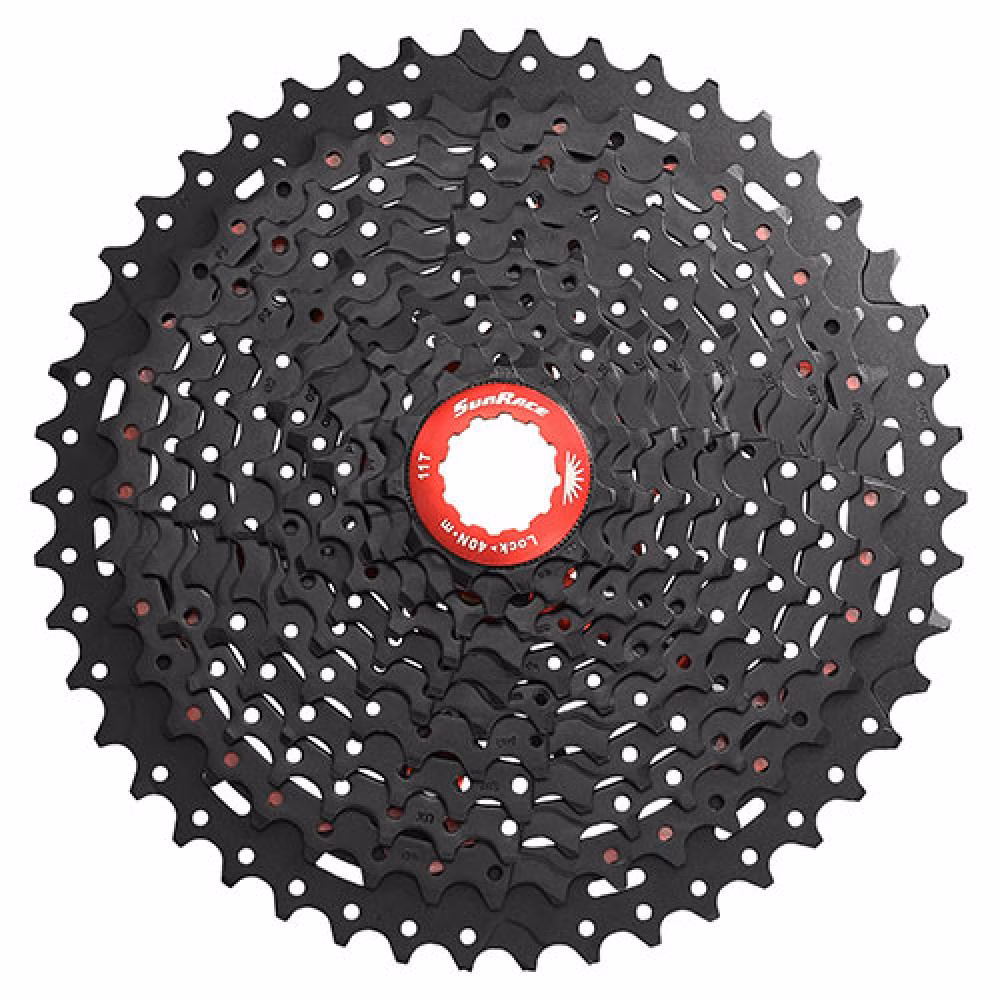 SunRace Kassette Kassette 11 fach 11-51 Zähne schwarz rot