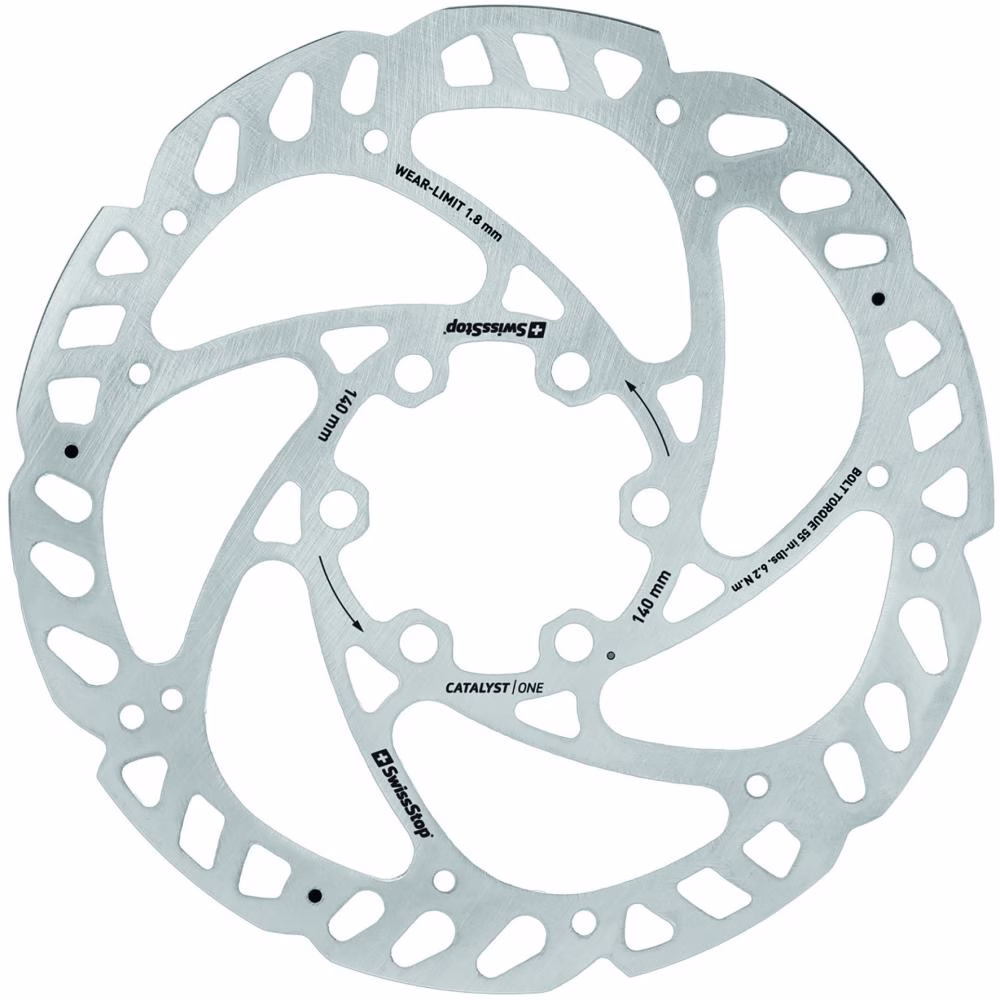SwissStop Catalyst One 6-Loch Bremsscheibe 140 mm - Hochleistungs-Bremsscheibe mit Verschleißindikatoren