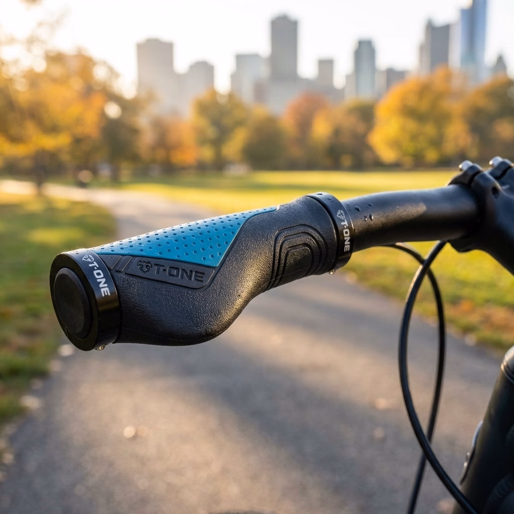T-One Ripple Ergo Lenkergriffe 130/90 mm - schwarz/blau