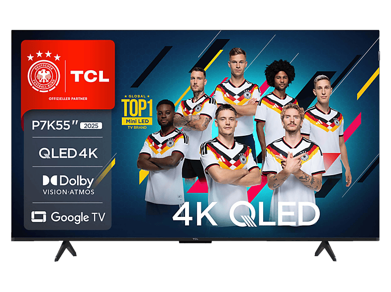 TCL 55P7K QLED Google TV (Flat, 55 Zoll / 140 cm, UHD 4K, SMART TV)