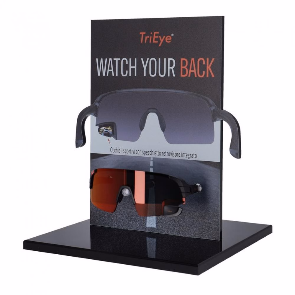 TriEye Thekenaufsteller italienisch für TriEye Brille