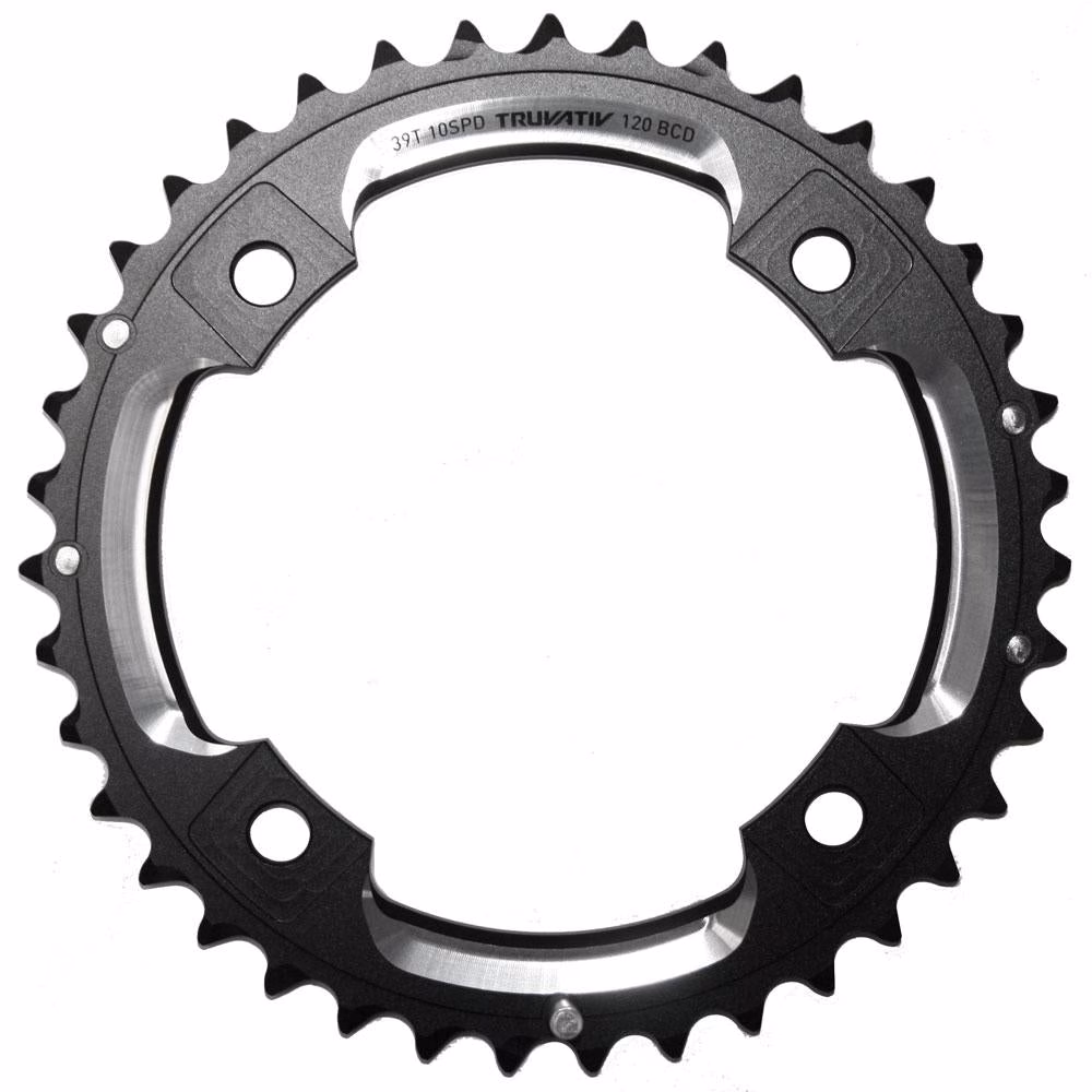 Truvativ MTB Kettenblatt 39 Zähne 120mm Lochkreis 2x10 BB30 Alu 7075-T6 S2 schwarz - für SRAM XX/X0/X9