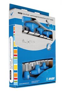 Unior 7-teiliges T-Griff Innensechskantschlüssel-Set mit Kugelkopf (2,5-10 mm) Hochwertiges Werkzeug für präzises Arbeiten