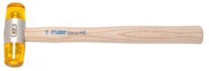 Unior Schonhammer 820, Ø 32mm, 300mm Länge, Holzstiel, auswechselbare Köpfe, ölbeständig, Härte 60-70 SHORE, Graugussmittelstück, Celidor Material
