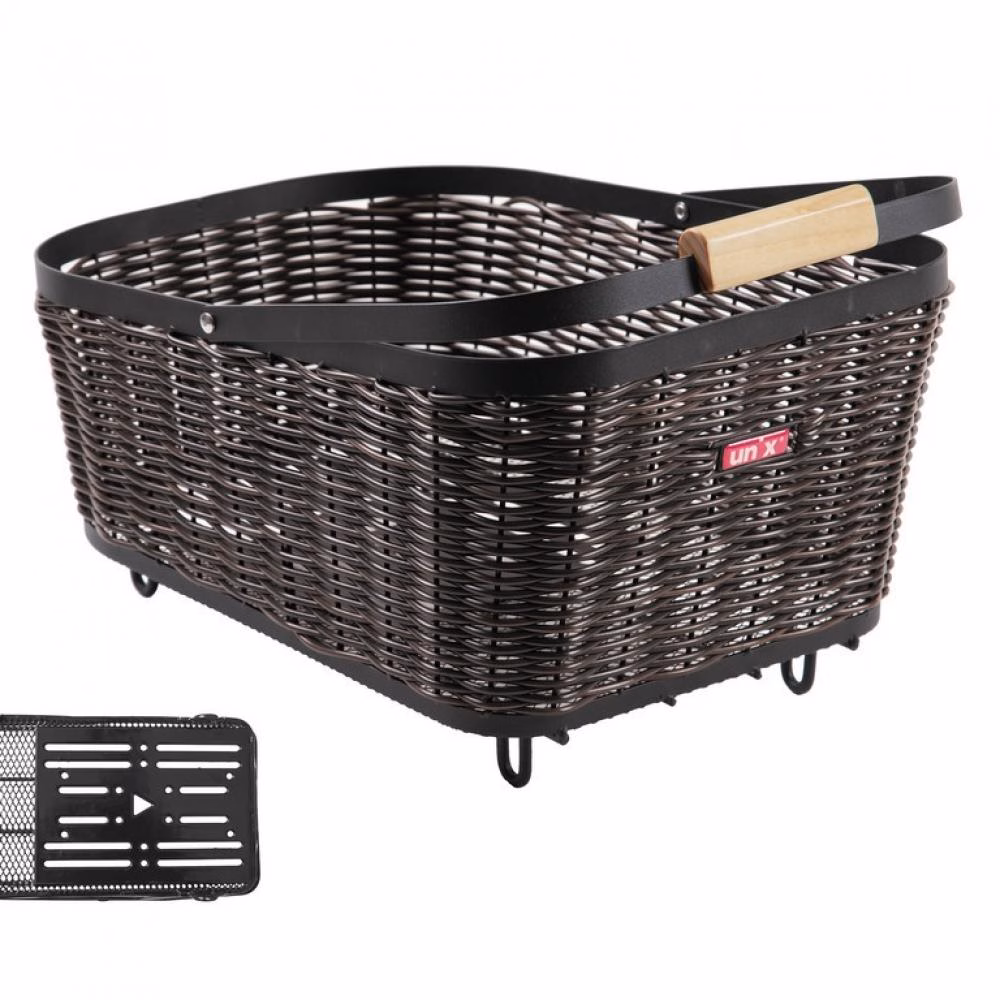 Unix Hinterradkorb Baldo Universal schwarz/braun 45x31x21cm