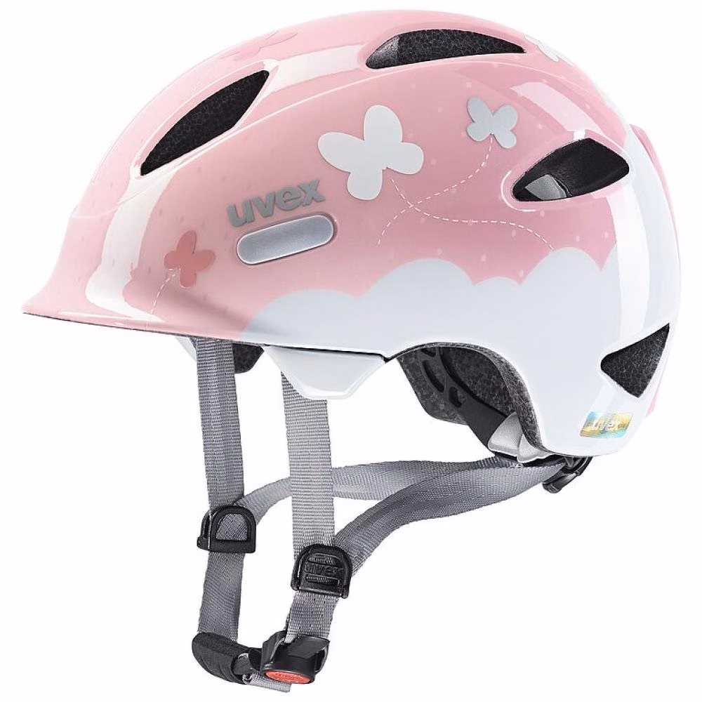 uvex oyo style - Kinder-Fahrradhelm (45-50 cm) - Inmould-Technologie - IAS-System - xTRA Shield - KID PROtect Pad - Belüftung - LED-kompatibel - butterfly pink