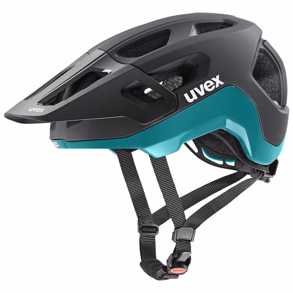 uvex react MTB-Helm black-teal matt 5256 cm - Double Inmold, IAS 3.0, Monomatic, EN 1078
