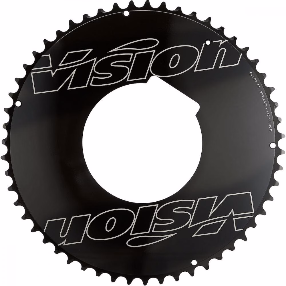 Vision Kettenblatt Road Powerbox Aero 4-Arm 110 mm x 56 T Schwarz - Maximale Steifigkeit für Zeitfahren