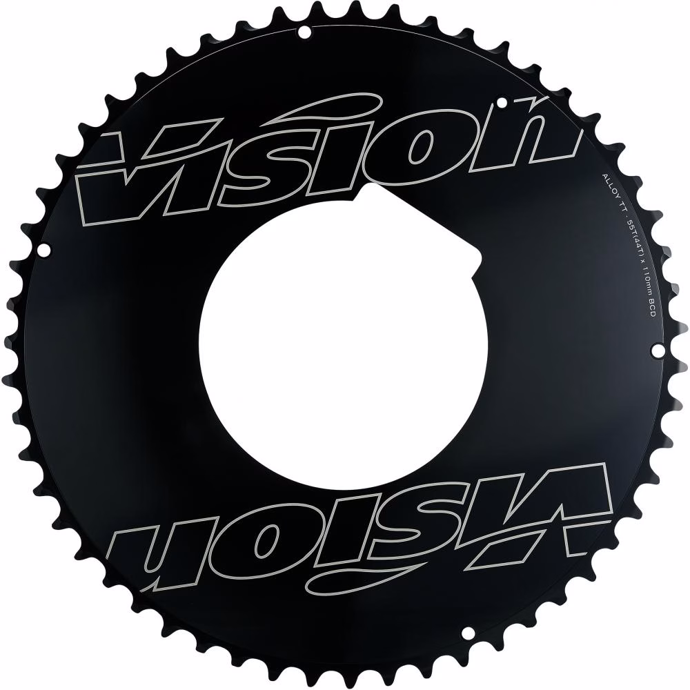 Vision Kettenblatt Road Powerbox Aero Pro 4-Arm 110 mm x 55 T Schwarz - maximale Steifigkeit für Rennrad