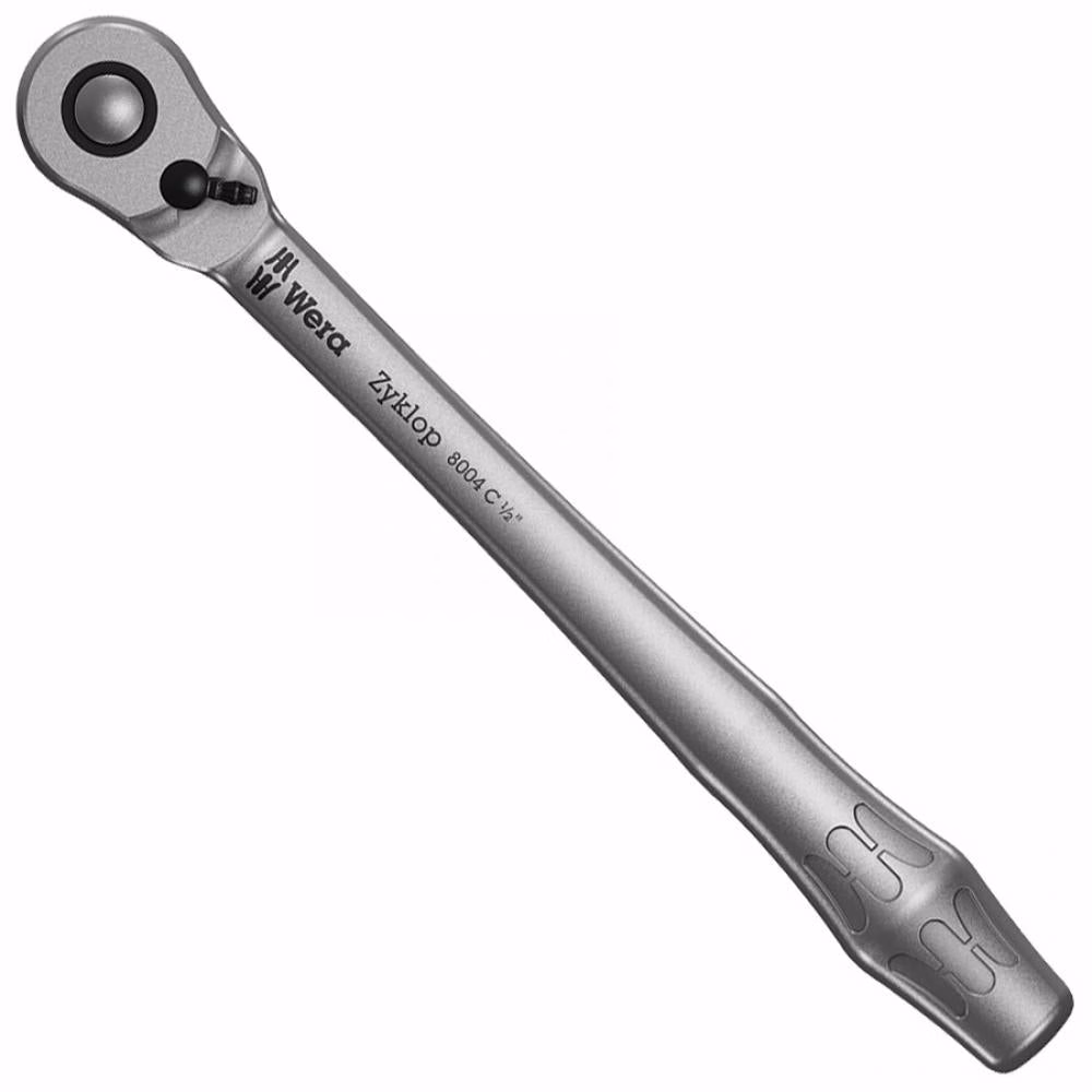 Wera 8004 C Zyklop Metal-Knarre 1/2" Umschalthebel, 72 Zähne, 5° Rückholwinkel, Chrom-Molybdän, 281mm
