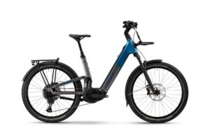 Winora Sinus FS X12 Low | E-MTB Fully | 27.5" | 800Wh Bosch CX | platinum / blue Größe: 49 cm