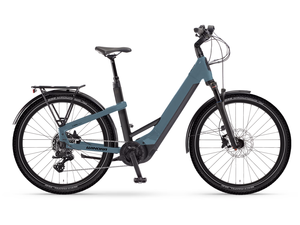 Winora Yakun X10 Low | Trekking E-Bike | 27,5" | 750Wh Bosch CX | blau Größe: 55 cm