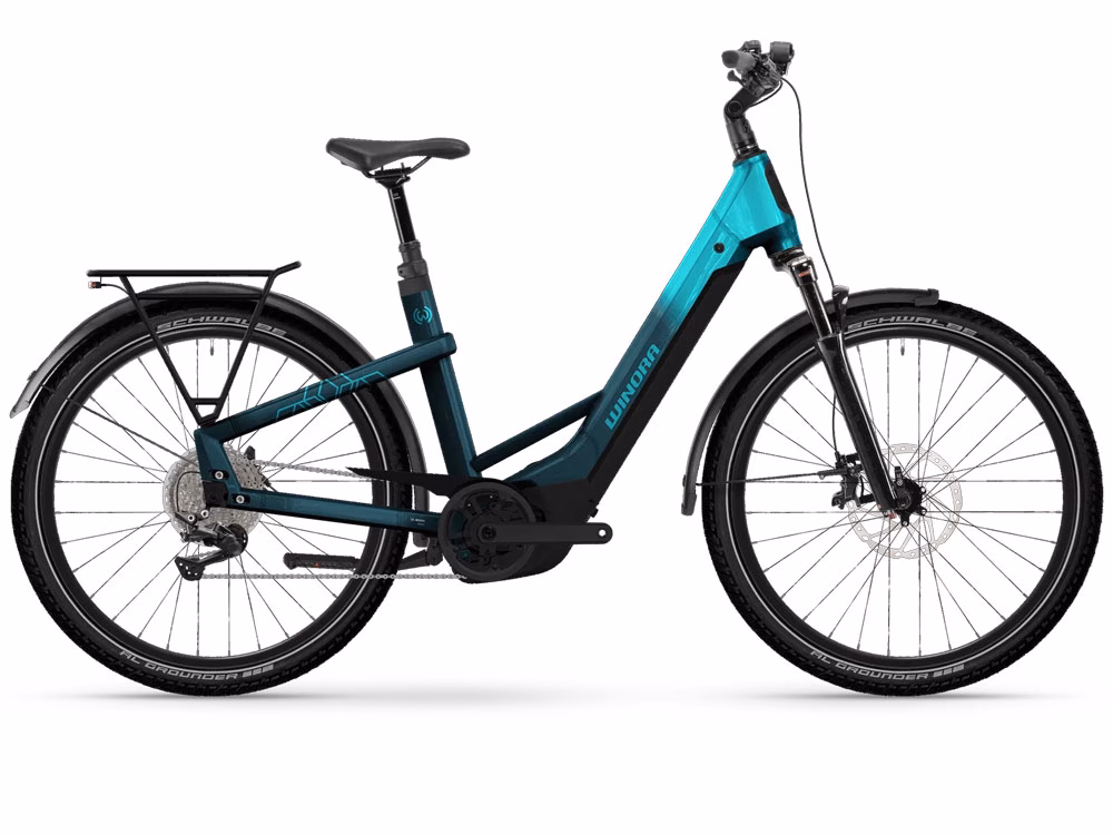 Winora Yakun X12 Low | Trekking E-Bike | 27,5" | 800Wh Bosch CX | blue monday / aqua Größe: 47 cm