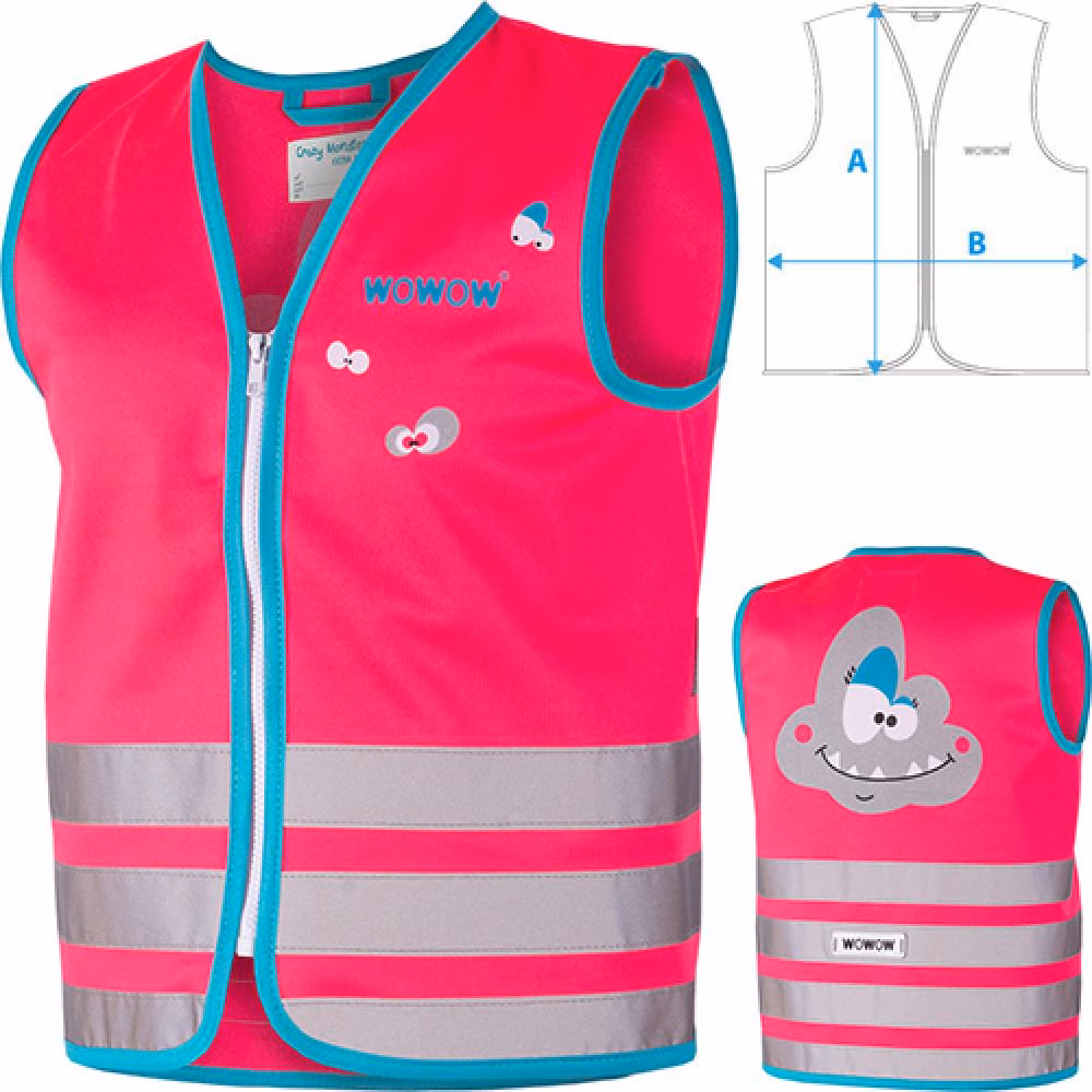 Wowow Sicherheitsweste Crazy Monster Jacket für Kinder Größe L pink