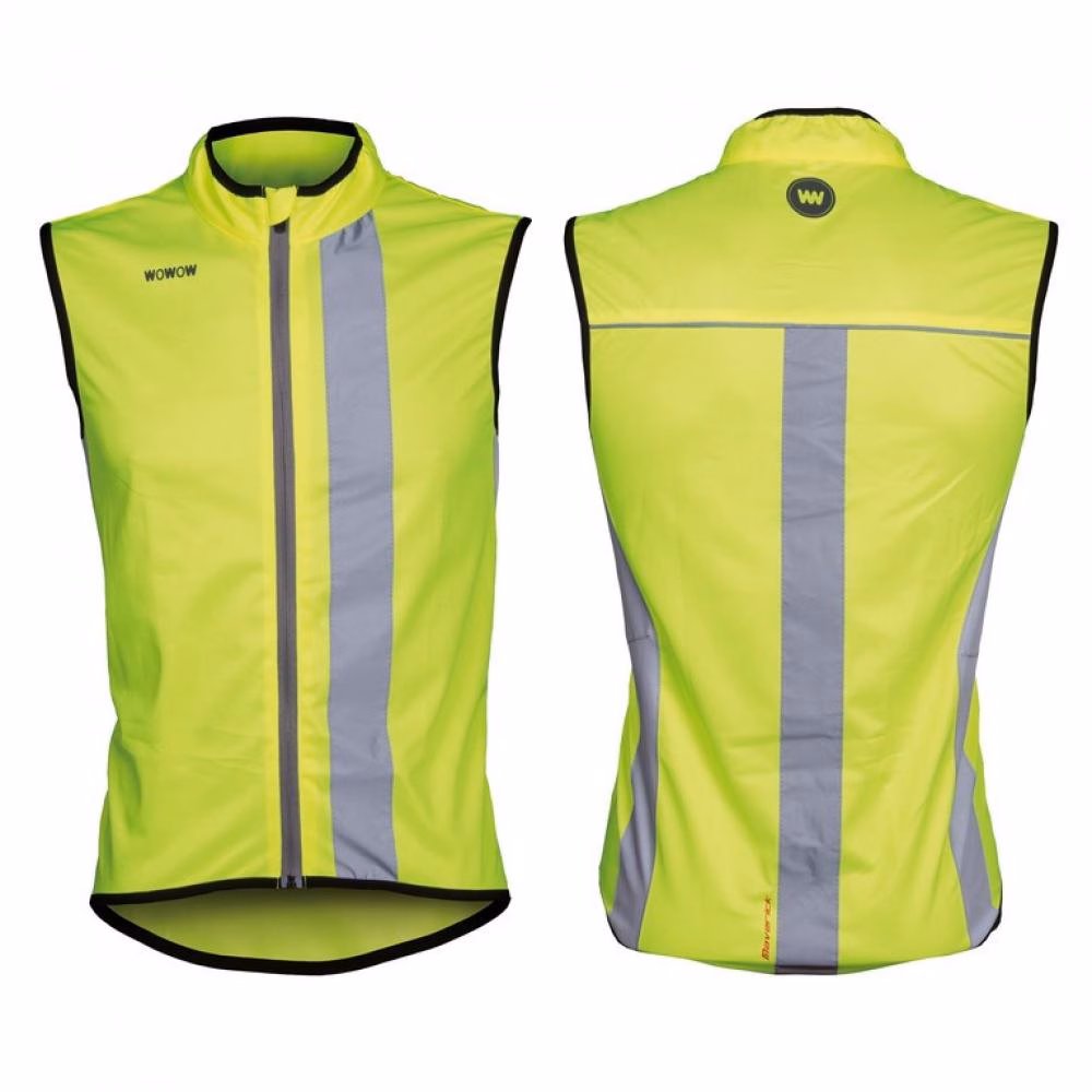 Wowow Wind-Weste Maverick gelb m Reflexstr und Reißver L