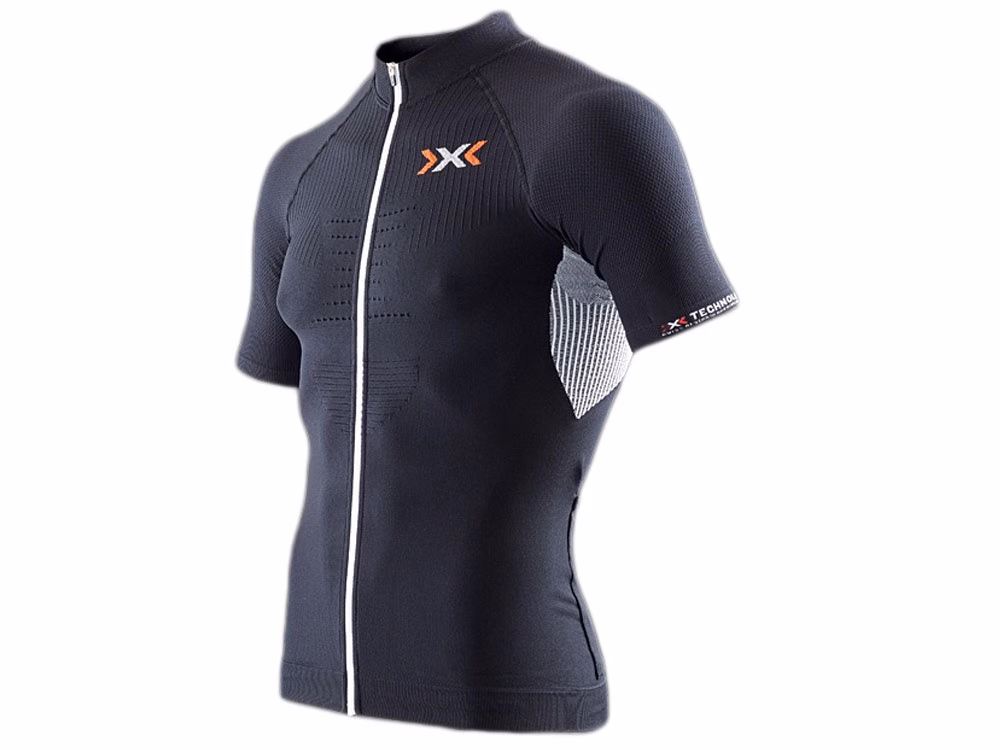 X-Bionic The Trick Full Zip Fahrradtrikot Herren (schwarz / weiß) Größe:S