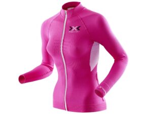 X-Bionic The Trick Full Zip Langarm Fahrradtrikot Damen (pink / weiß) Größe:XS