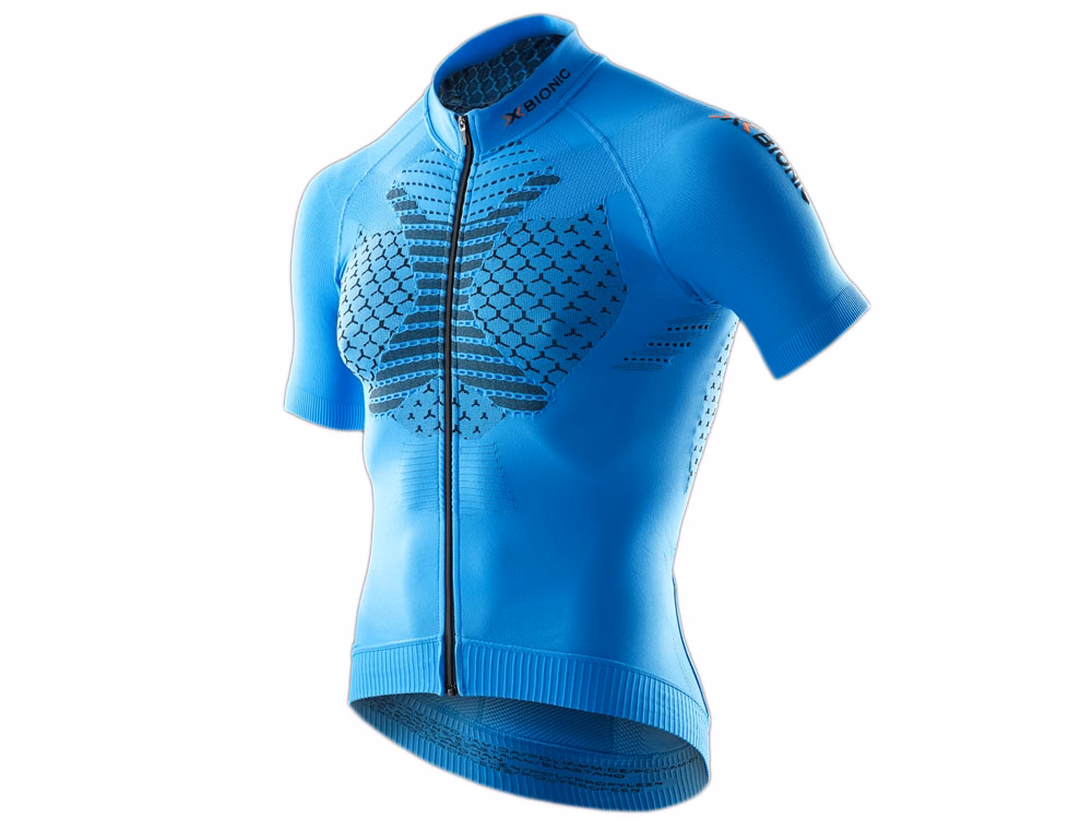X-Bionic Twyce Full Zip Fahrradtrikot (blau / schwarz) Größe:S