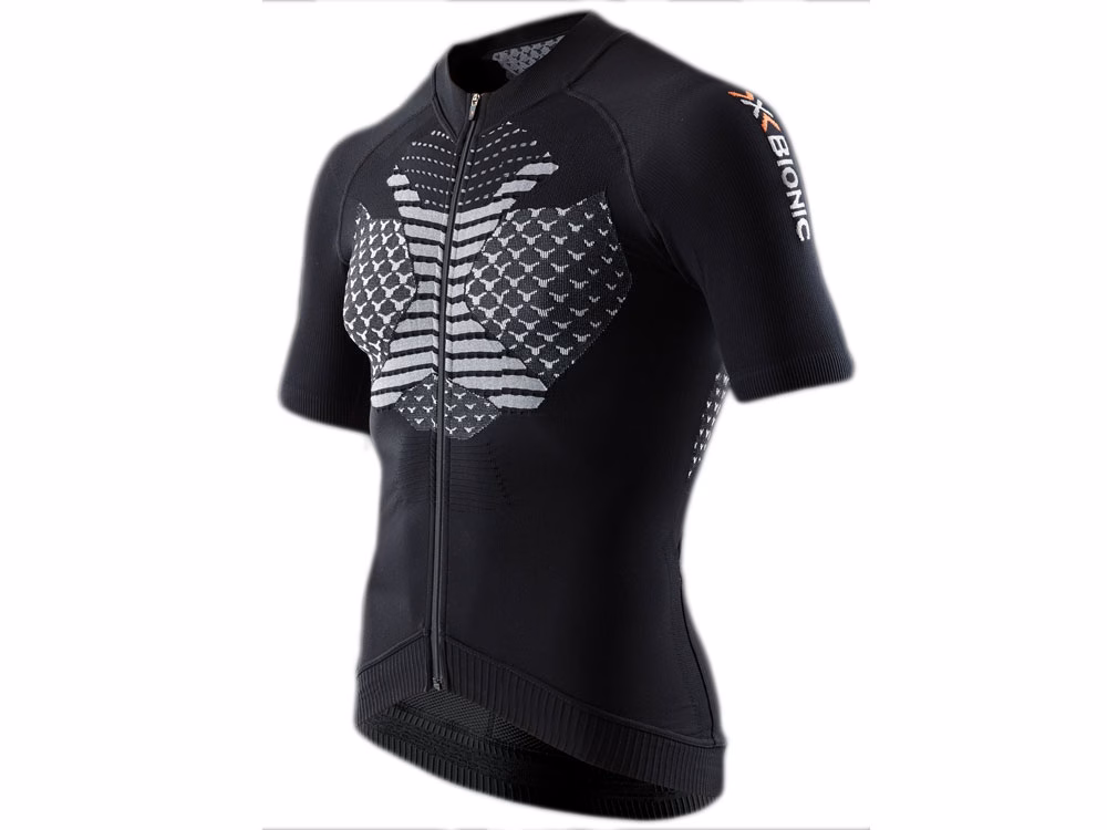X-Bionic Twyce Full Zip Fahrradtrikot (schwarz / weiß) Größe:S