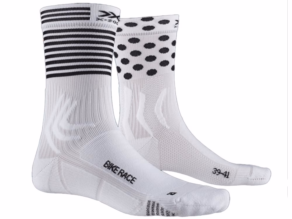 X-Socks Bike Race Radsocken (arctic weiß / Dot-Stripe) Größe:35-38