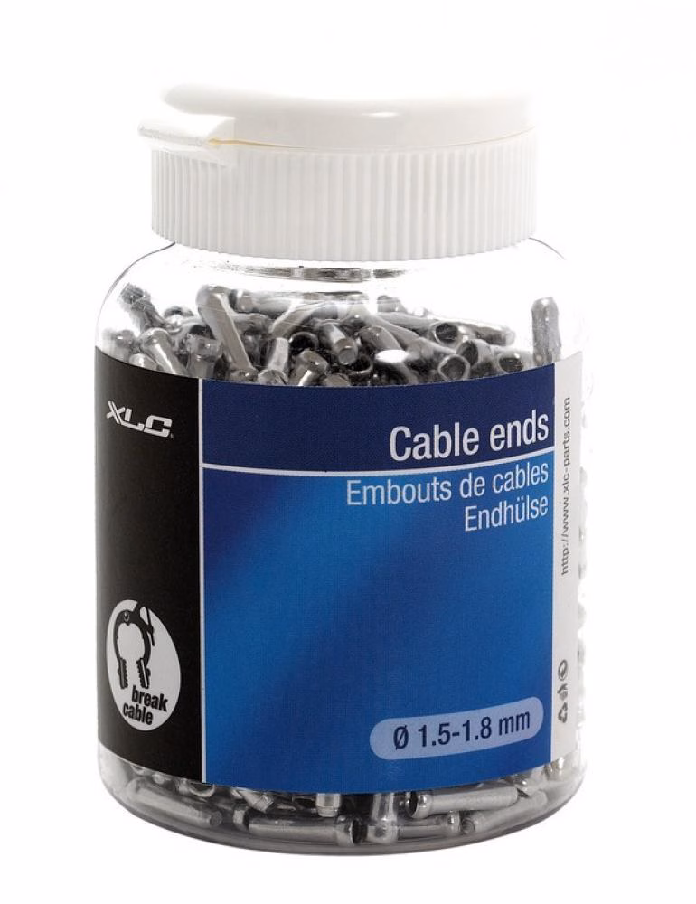 XLC Endkappen BR-X09 silber, 500 Stück Perfekter Schutz für Innenzüge (Ø 1,0-1,8 mm), langlebig und hochwertig, ideal für präzises Schalten
