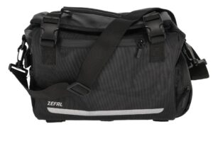 Zefal Gepäckträgertasche Z Travel 60 schwarz - Fahrradtasche 20 Liter, 32x18x22 cm, robuste Reißverschlüsse, Tragegriff, Reflektoren